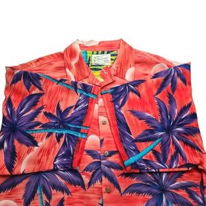 Reservoir Men Hawaiian Style Palm Tree Sunset Shirt XL Beachwear Resort Tropical